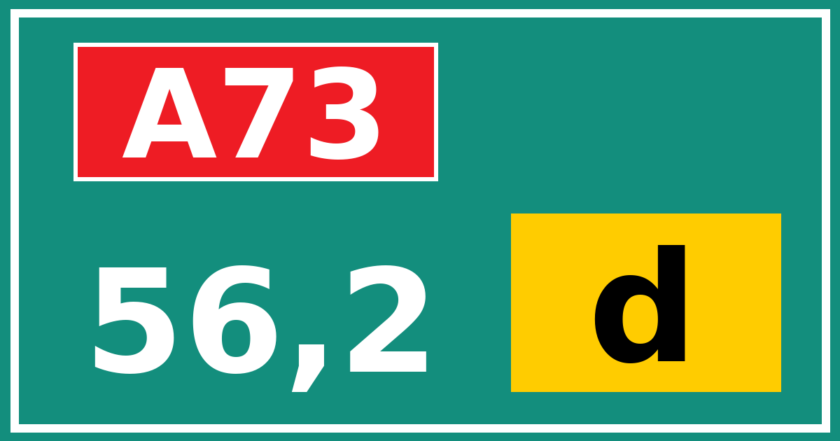 Hectometerbord A73 56,2 letter d