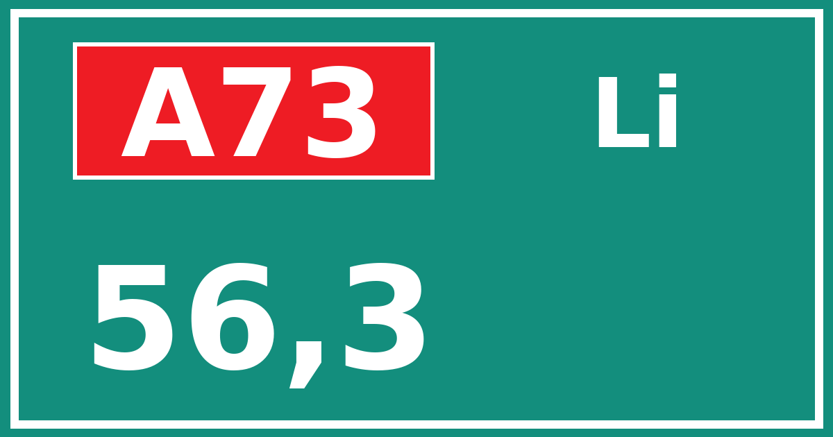 Hectometerbord A73 56,3 zijde Li