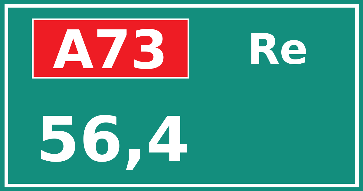 Hectometerbord A73 56,4 zijde Re
