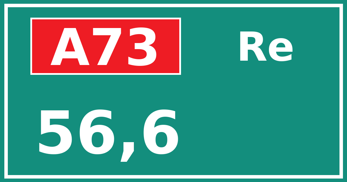 Hectometerbord A73 56,6 zijde Re