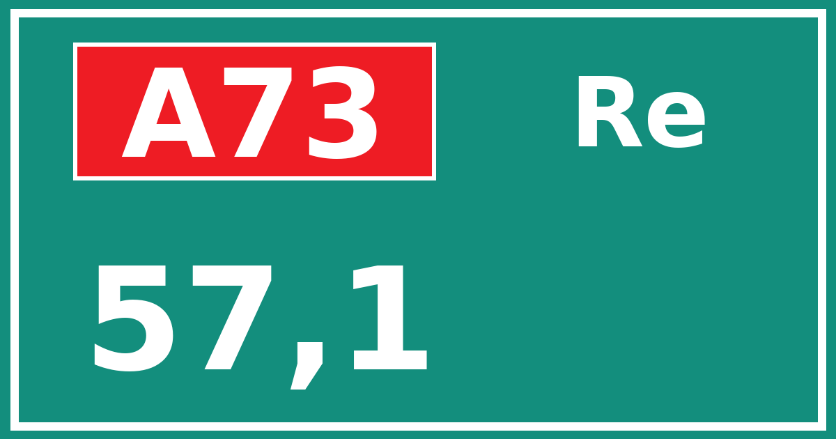 Hectometerbord A73 57,1 zijde Re