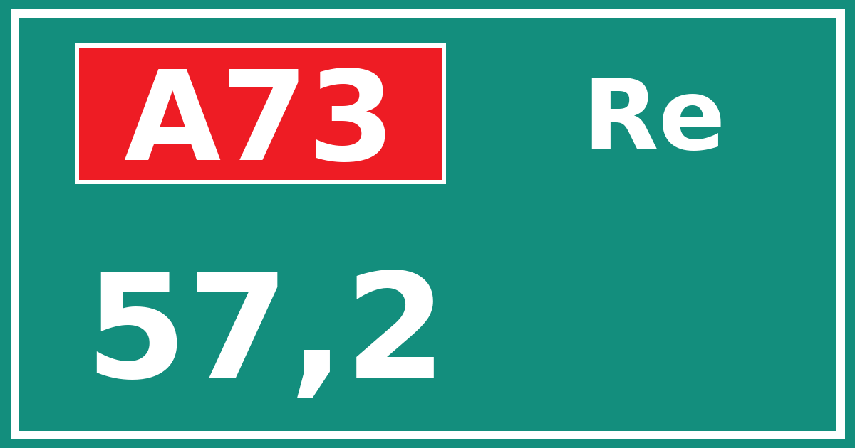Hectometerbord A73 57,2 zijde Re
