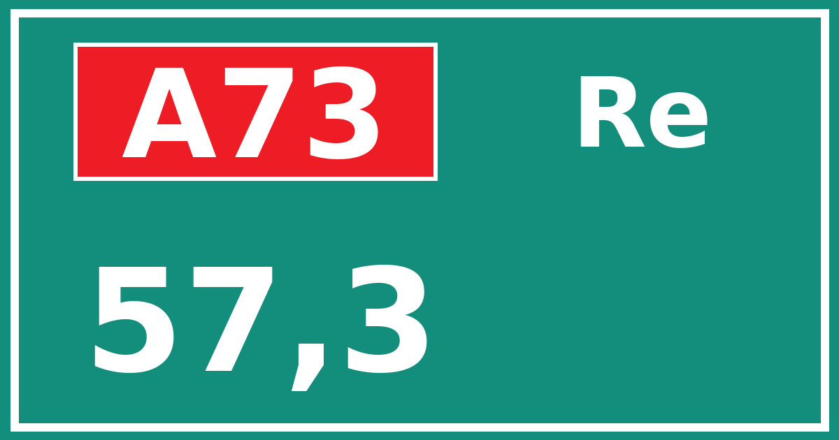 Hectometerbord A73 57,3 zijde Re
