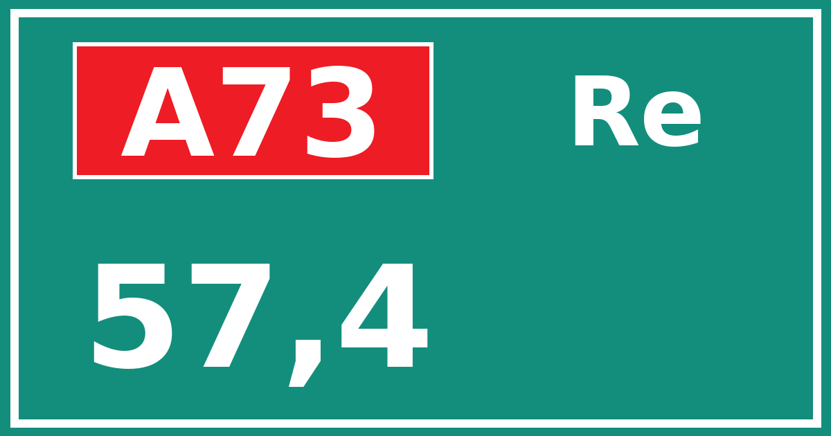 Hectometerbord A73 57,4 zijde Re