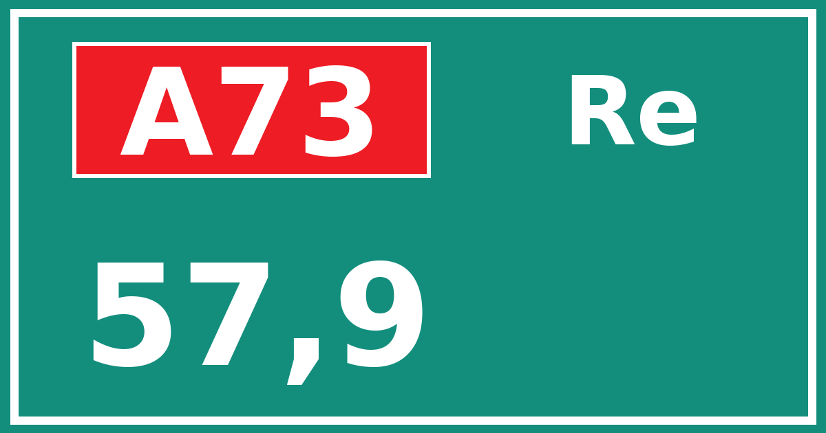 Hectometerbord A73 57,9 zijde Re
