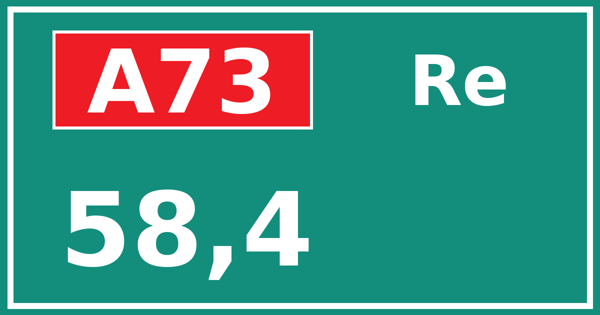 Hectometerbord A73 58,4 zijde Re