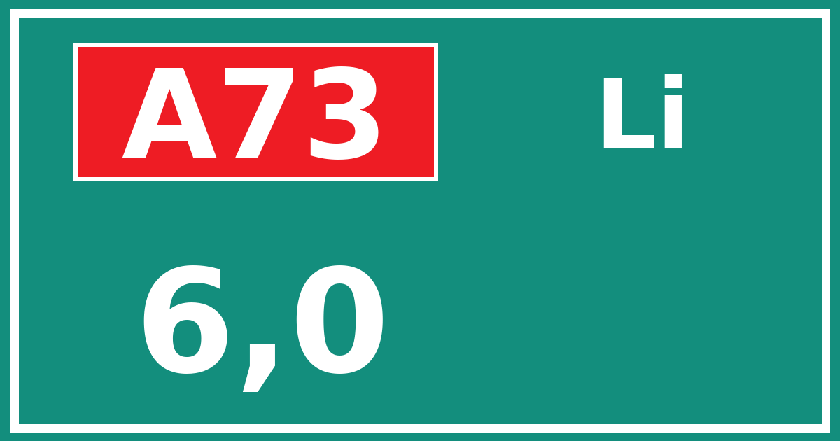 Hectometerbord A73 6,0 zijde Li