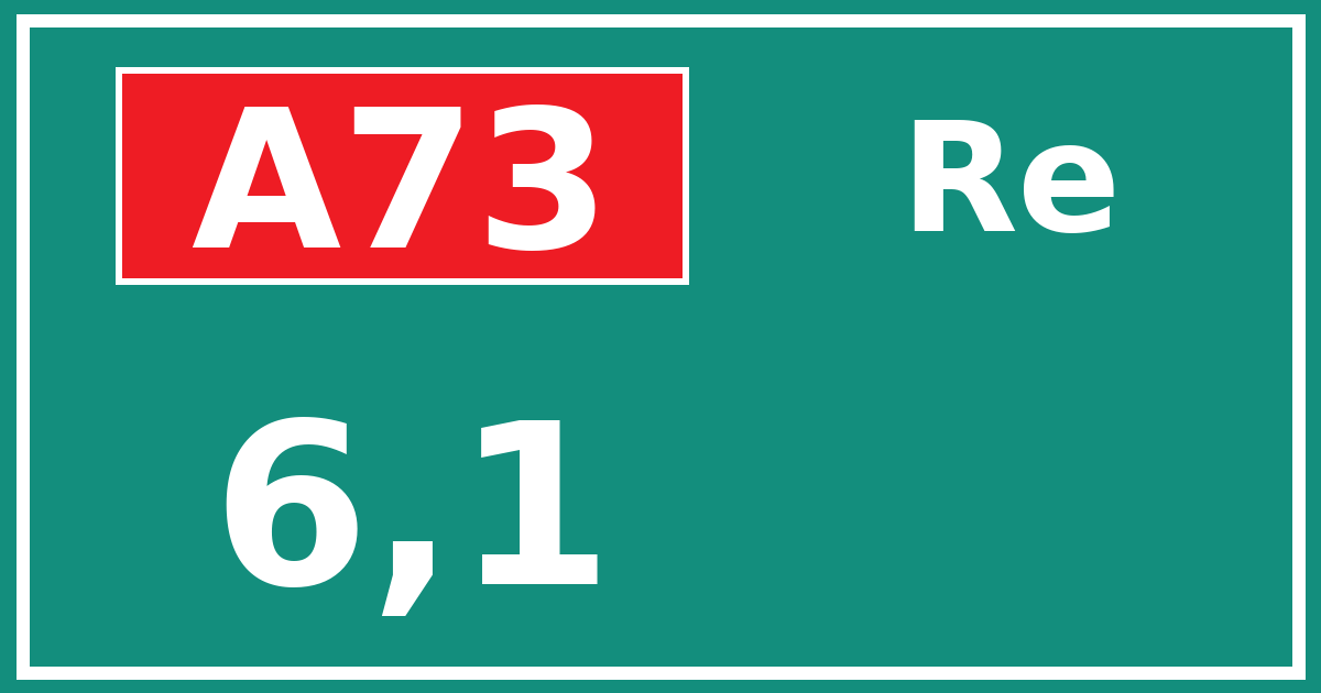 Hectometerbord A73 6,1 zijde Re