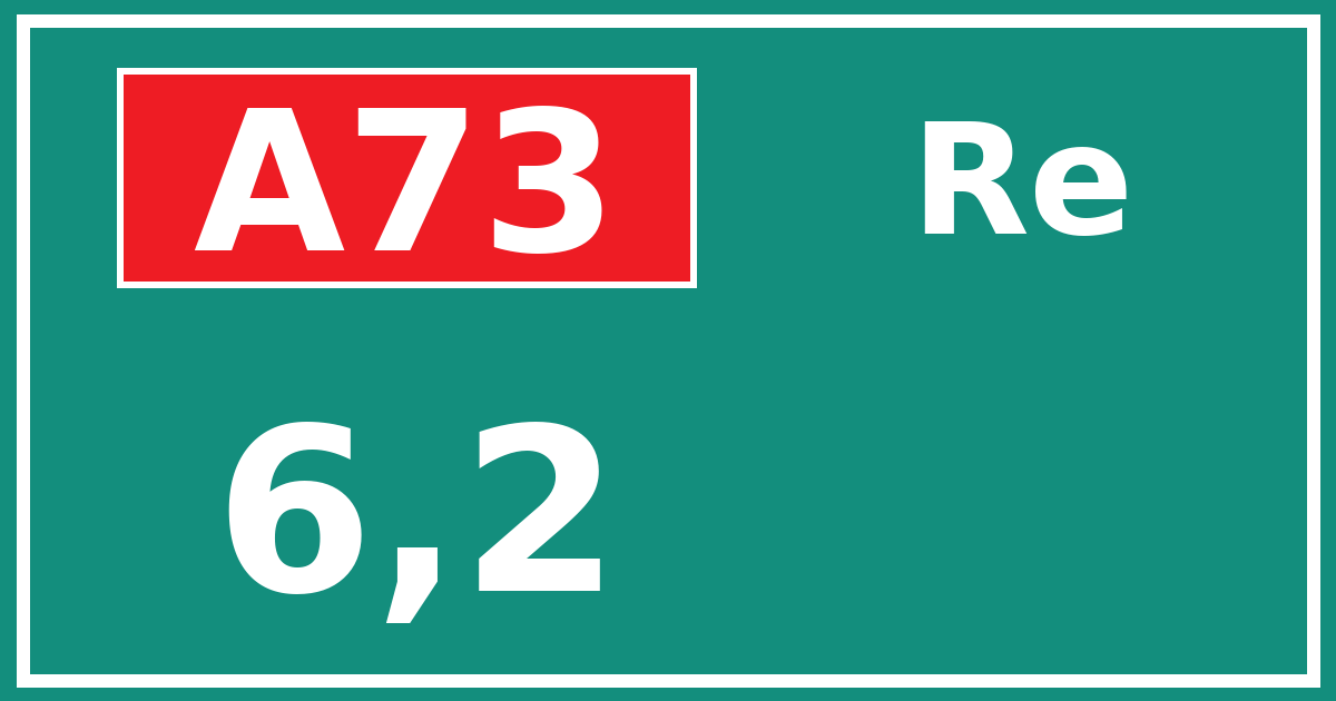 Hectometerbord A73 6,2 zijde Re