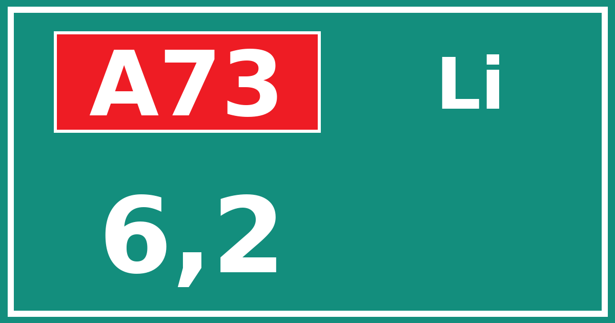 Hectometerbord A73 6,2 zijde Li
