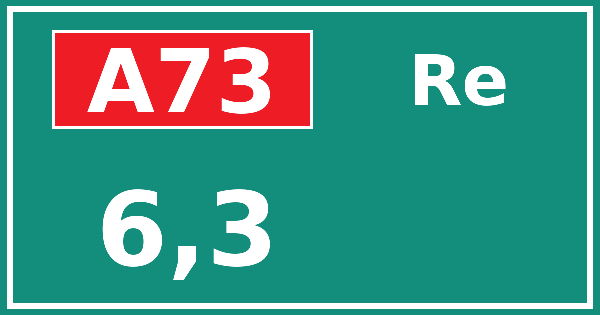 Hectometerbord A73 6,3 zijde Re
