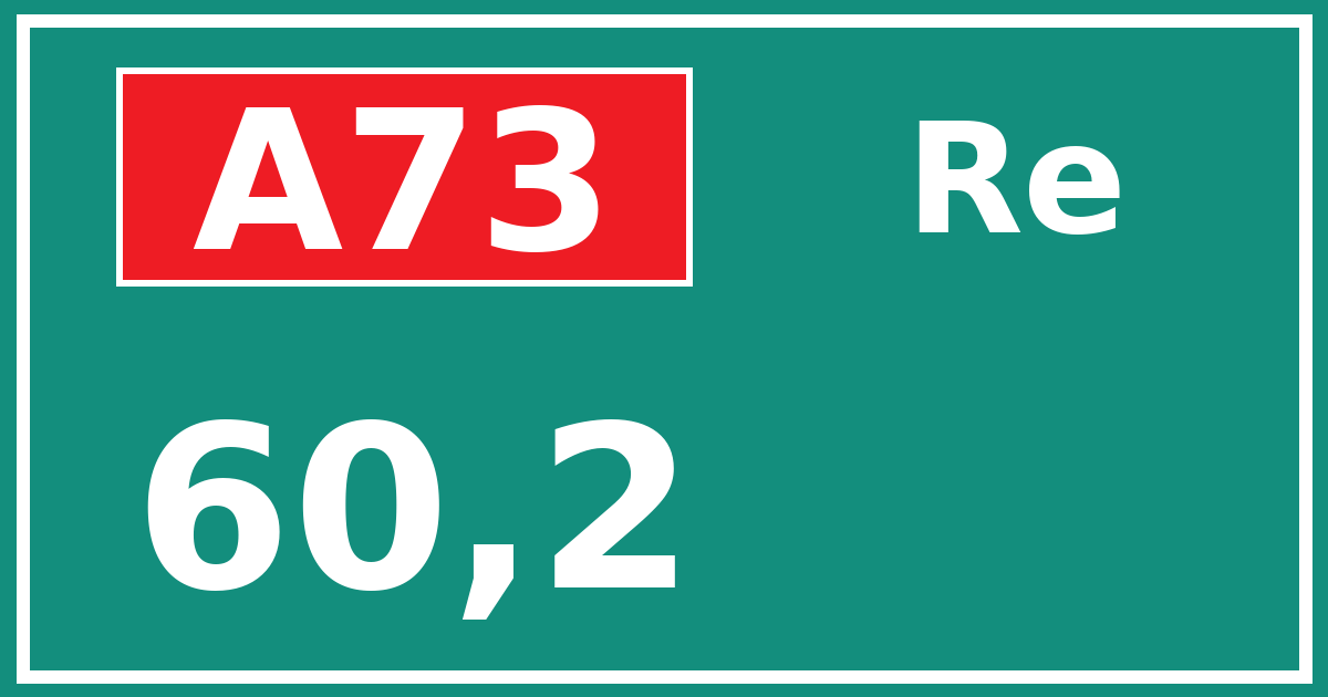 Hectometerbord A73 60,2 zijde Re