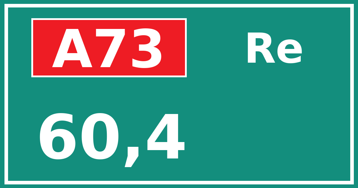 Hectometerbord A73 60,4 zijde Re