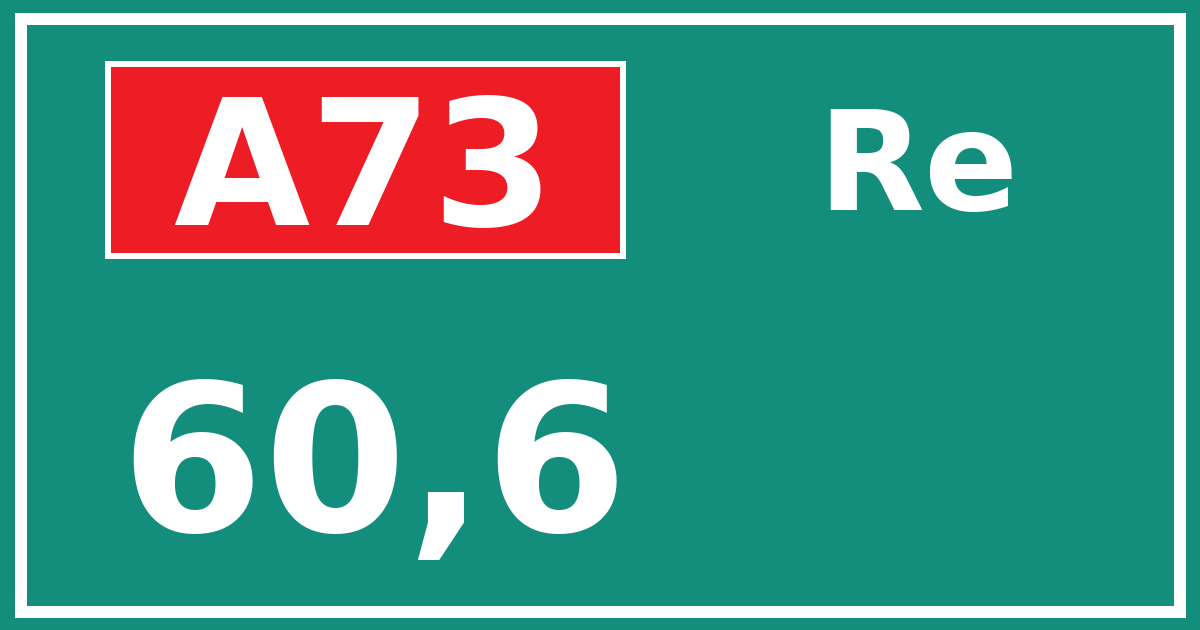 Hectometerbord A73 60,6 zijde Re