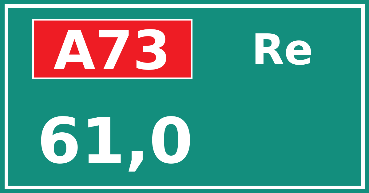 Hectometerbord A73 61,0 zijde Re