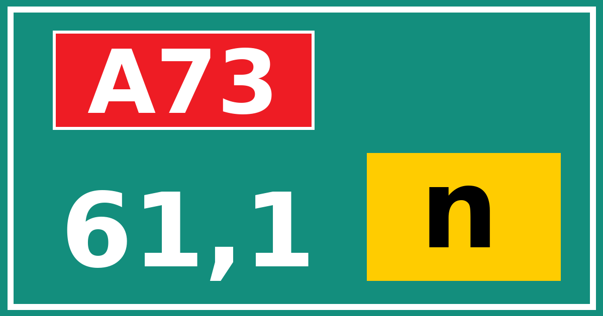 Hectometerbord A73 61,1 letter n