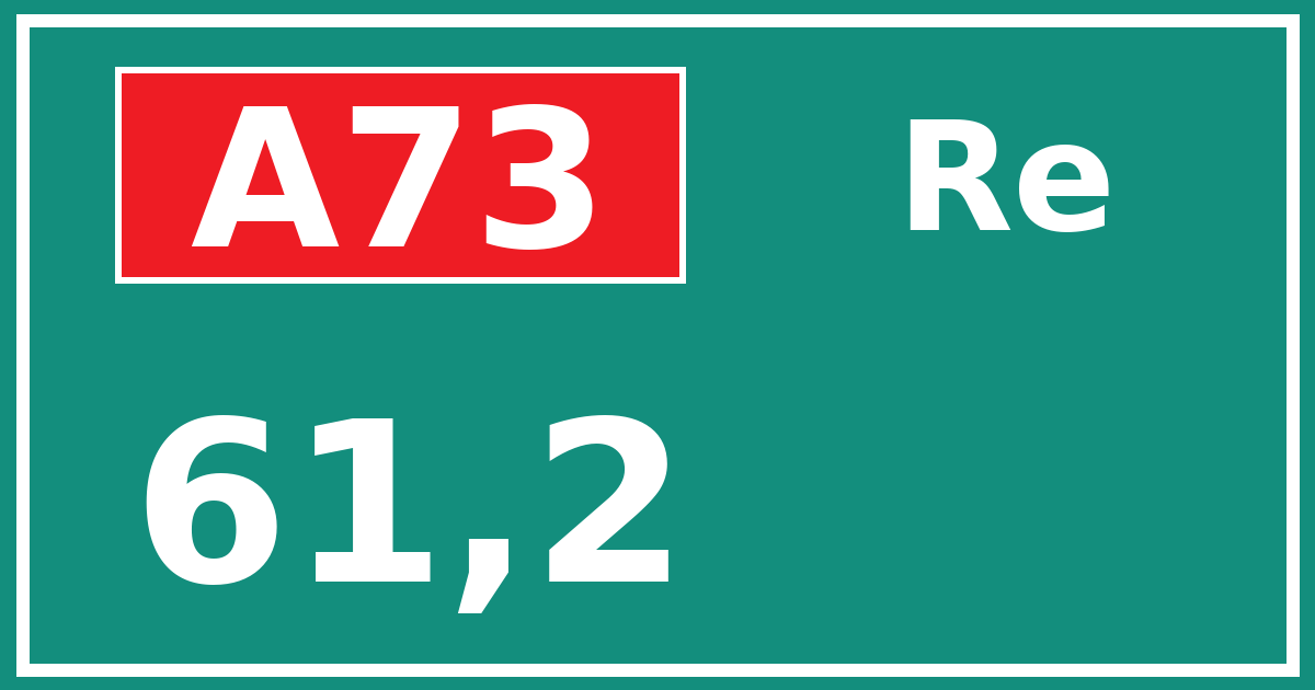 Hectometerbord A73 61,2 zijde Re