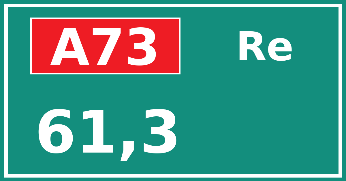 Hectometerbord A73 61,3 zijde Re