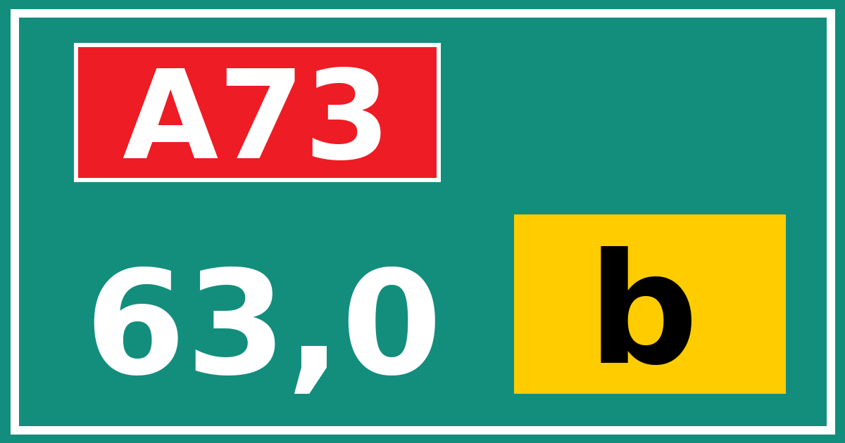 Hectometerbord A73 63,0 letter b