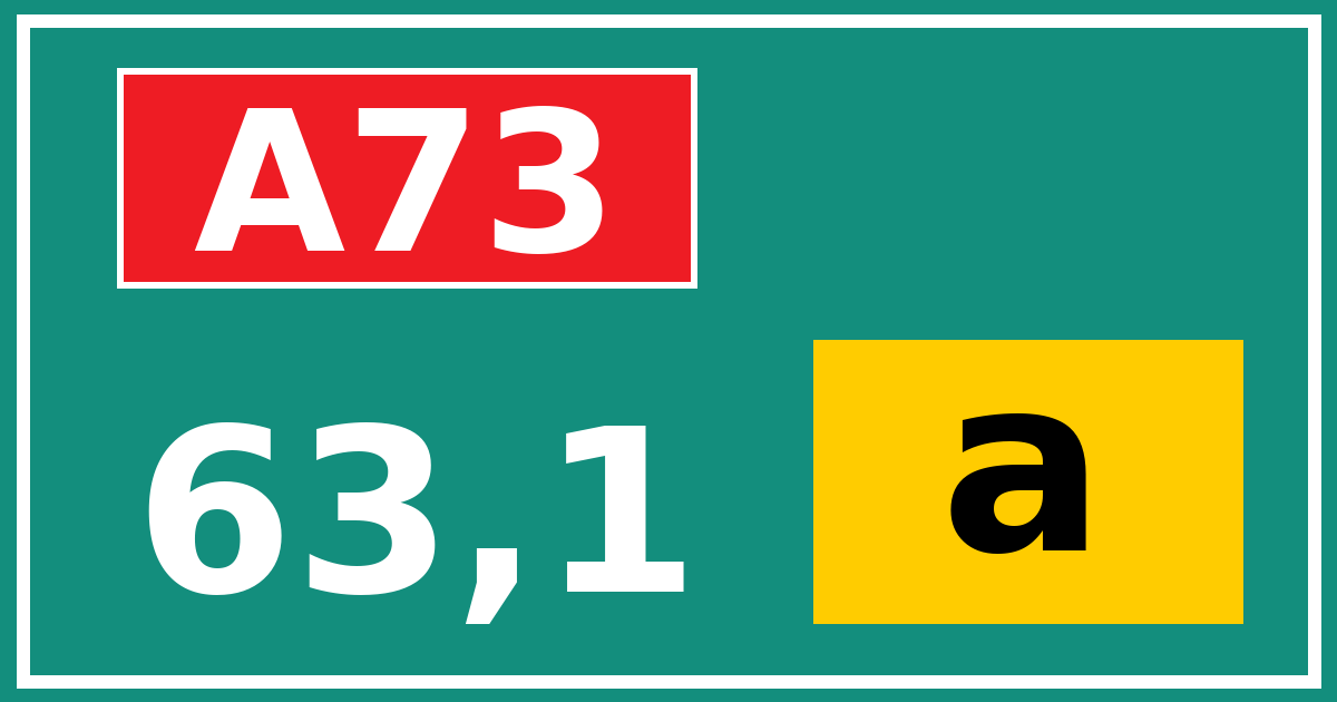 Hectometerbord A73 63,1 letter a