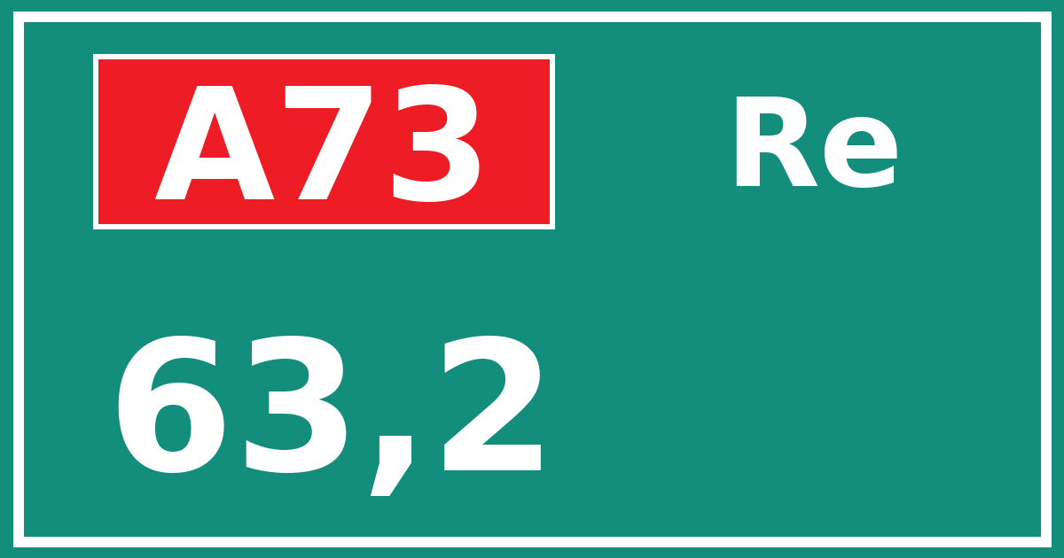 Hectometerbord A73 63,2 zijde Re