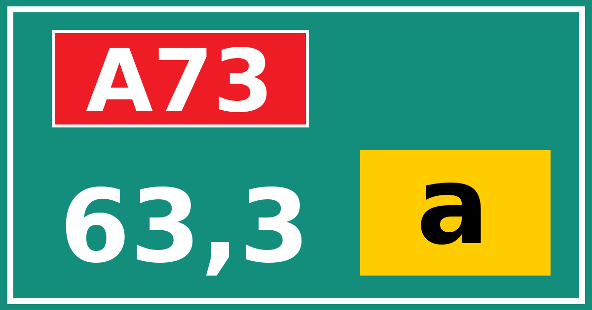 Hectometerbord A73 63,3 letter a