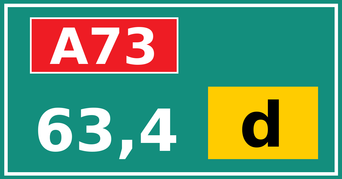 Hectometerbord A73 63,4 letter d
