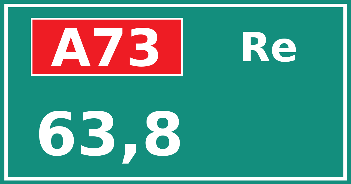 Hectometerbord A73 63,8 zijde Re