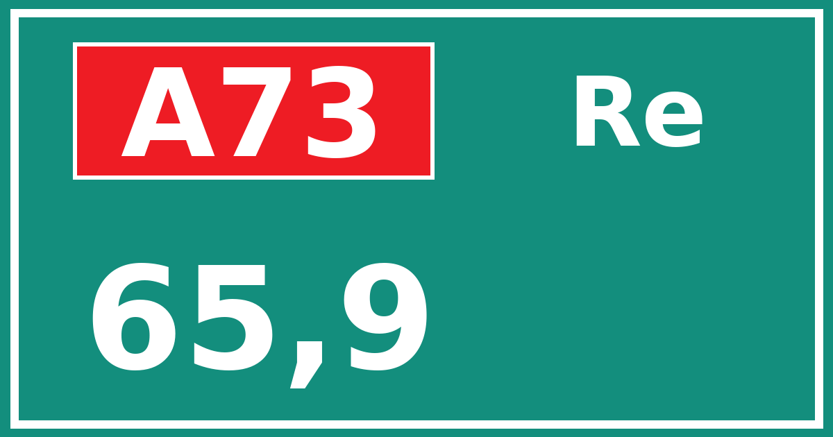 Hectometerbord A73 65,9 zijde Re
