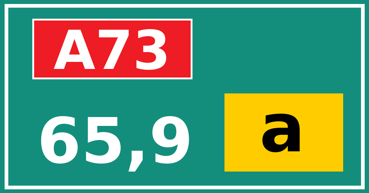 Hectometerbord A73 65,9 letter a