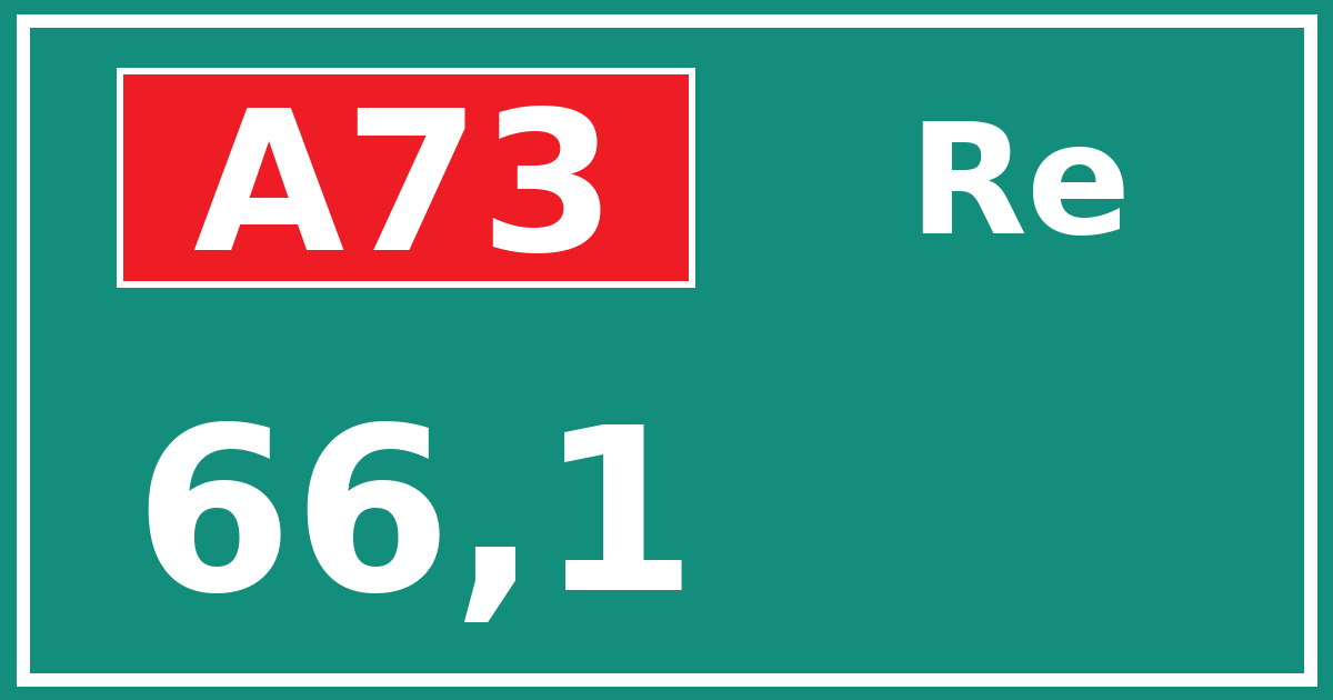 Hectometerbord A73 66,1 zijde Re