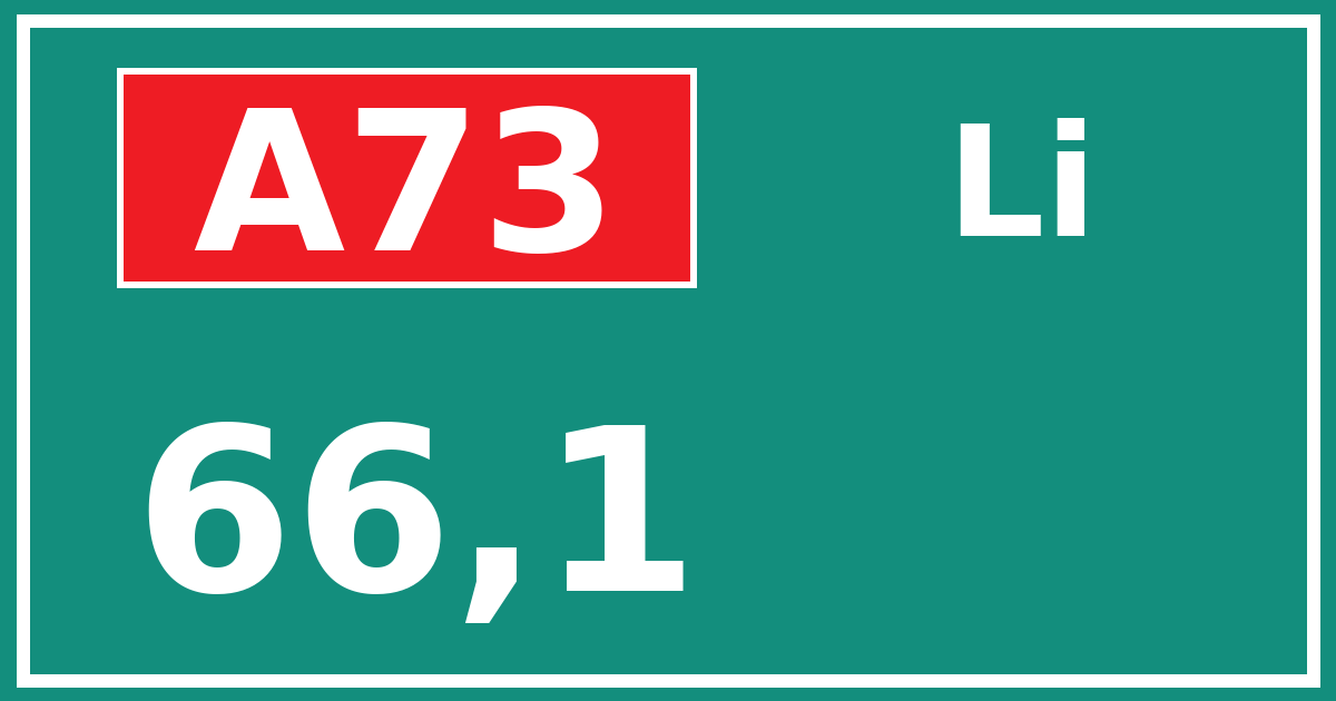 Hectometerbord A73 66,1 zijde Li