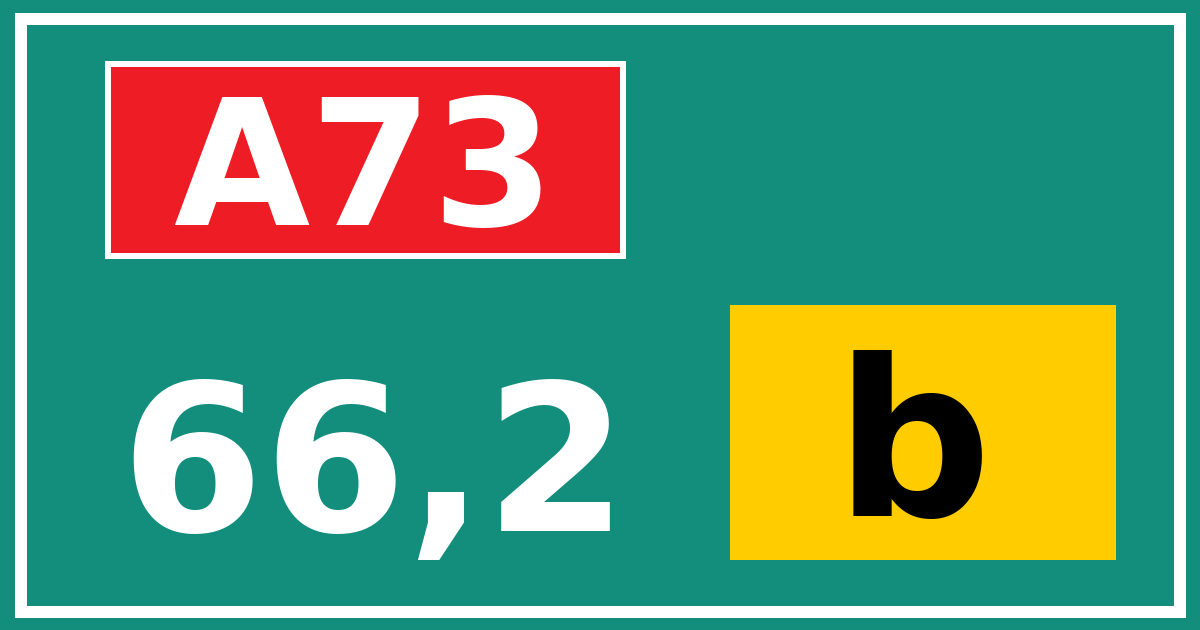 Hectometerbord A73 66,2 letter b