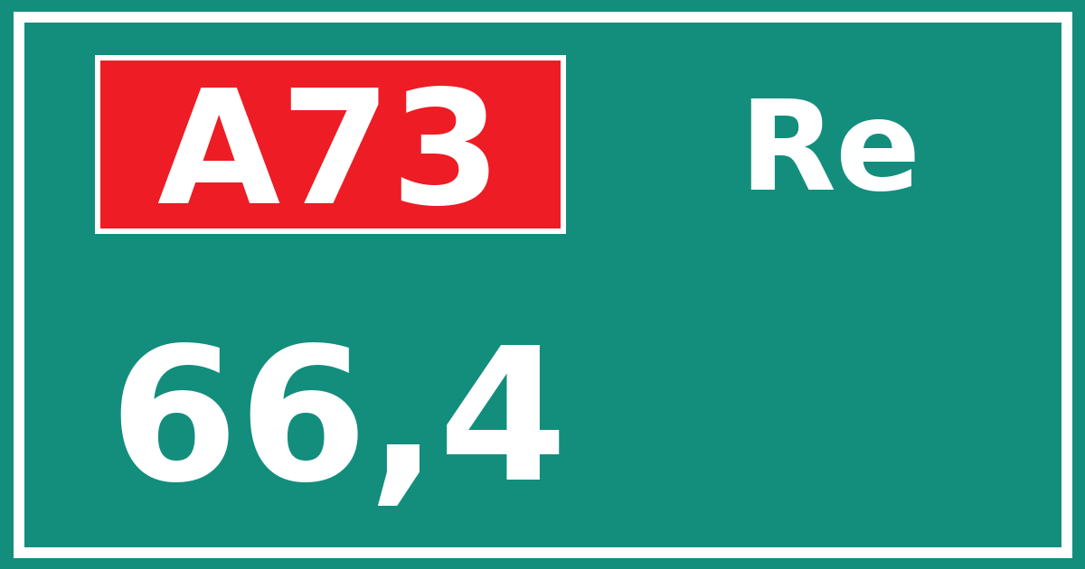 Hectometerbord A73 66,4 zijde Re