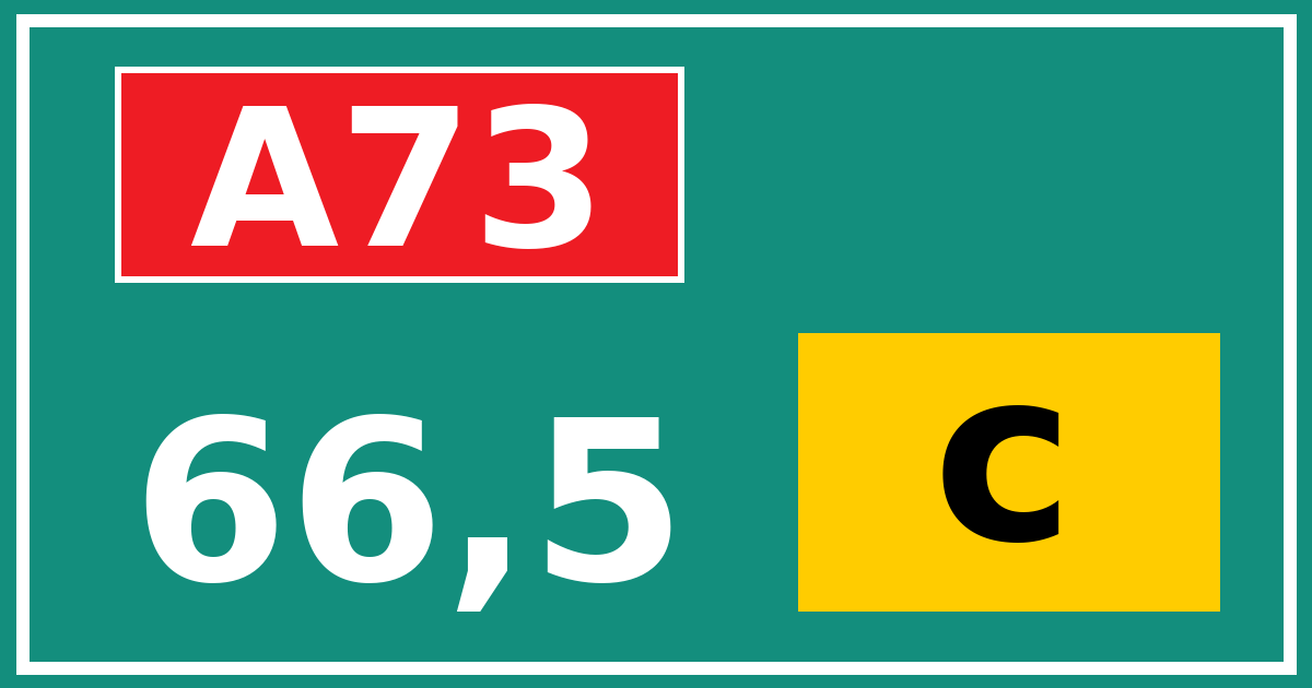 Hectometerbord A73 66,5 letter c
