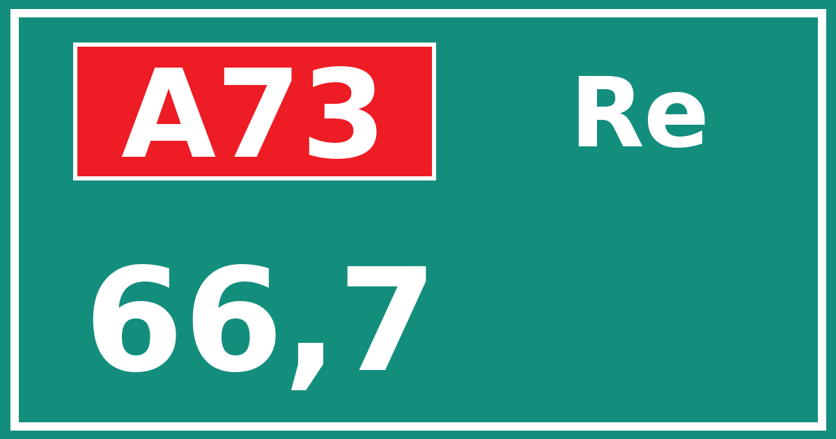 Hectometerbord A73 66,7 zijde Re