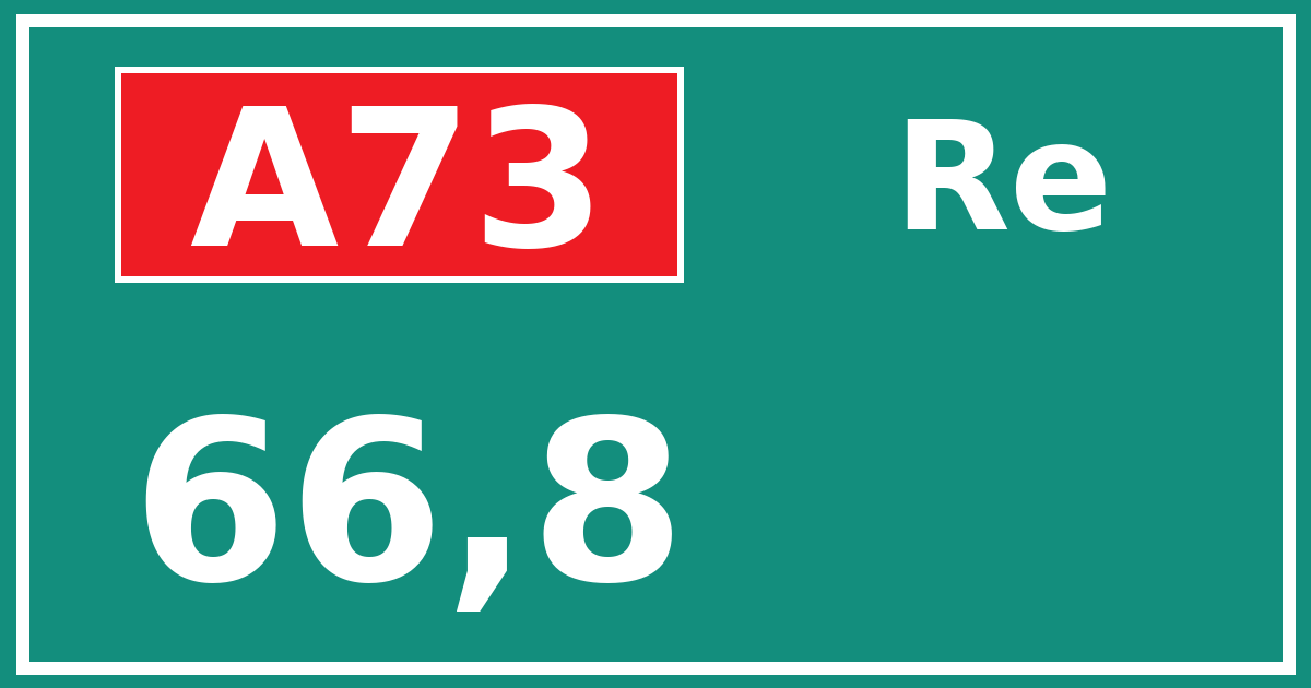 Hectometerbord A73 66,8 zijde Re