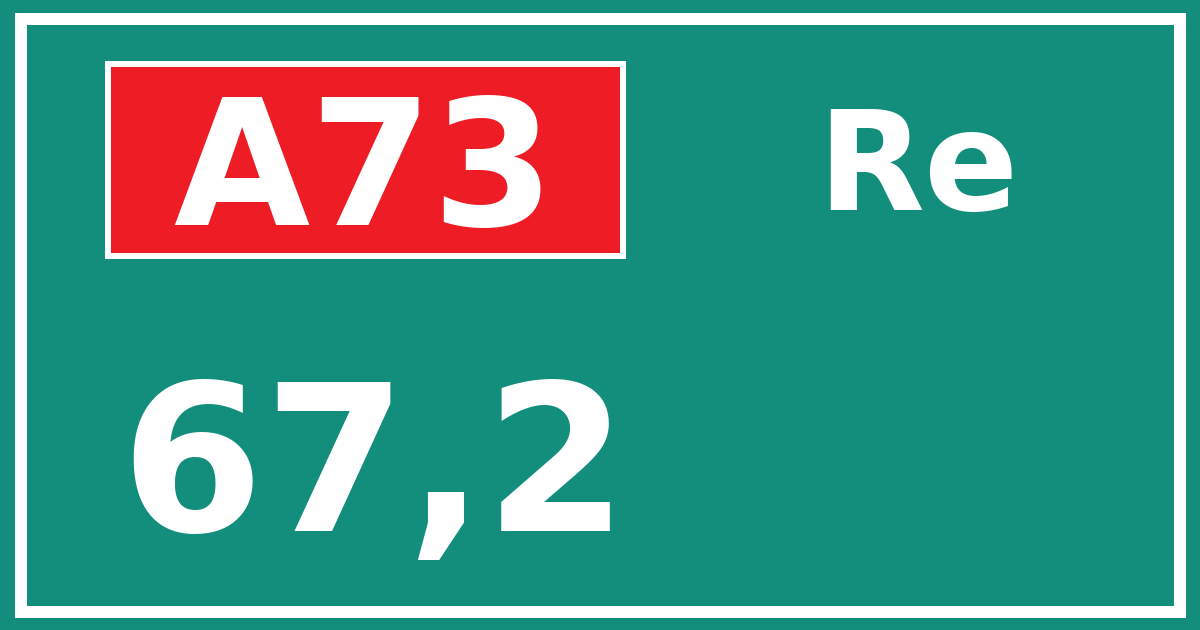 Hectometerbord A73 67,2 zijde Re