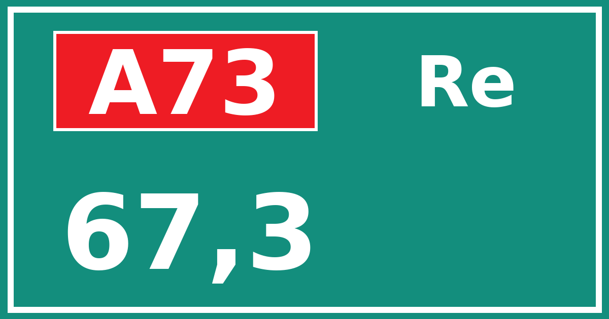 Hectometerbord A73 67,3 zijde Re