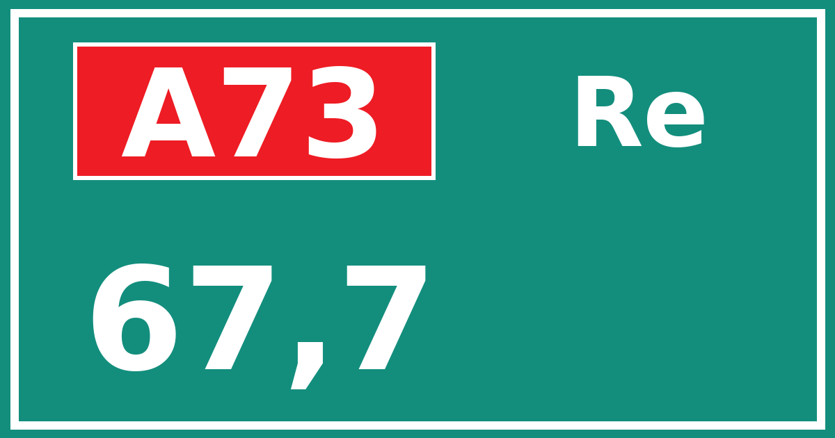 Hectometerbord A73 67,7 zijde Re