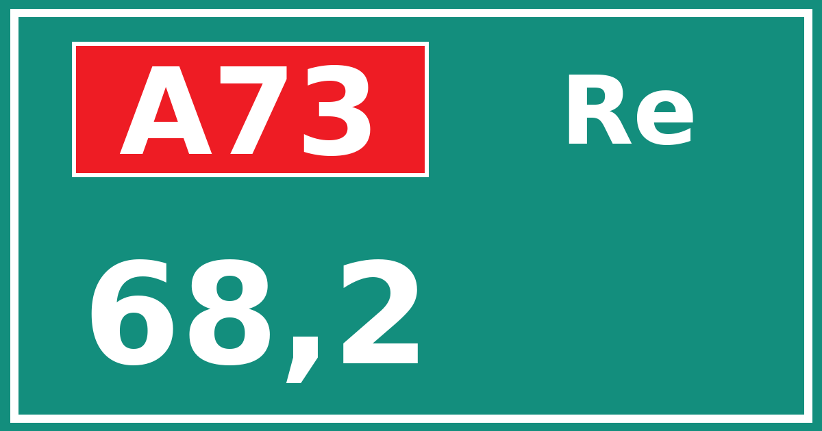 Hectometerbord A73 68,2 zijde Re