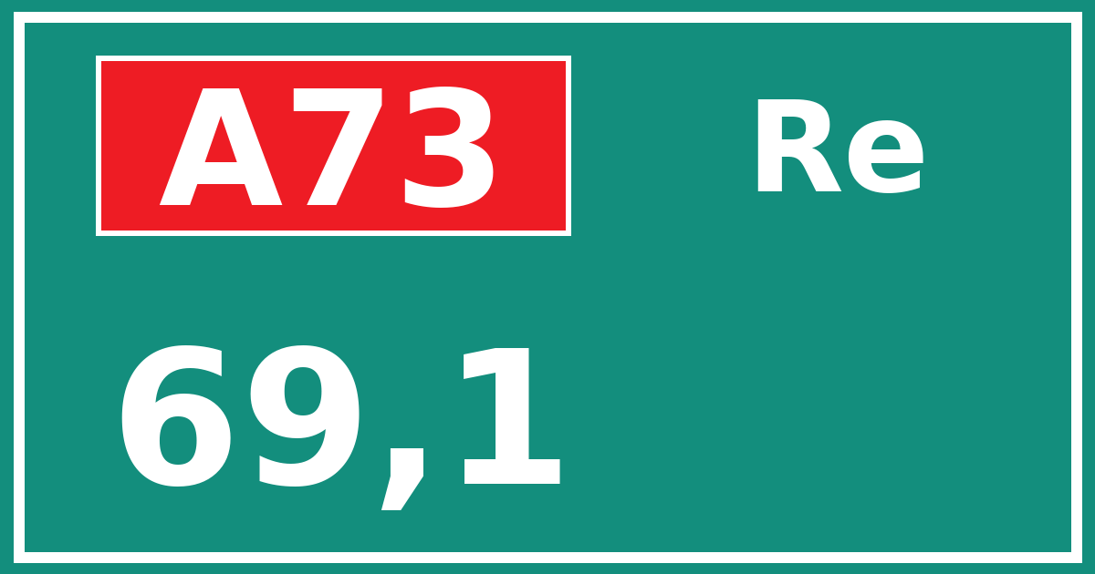 Hectometerbord A73 69,1 zijde Re