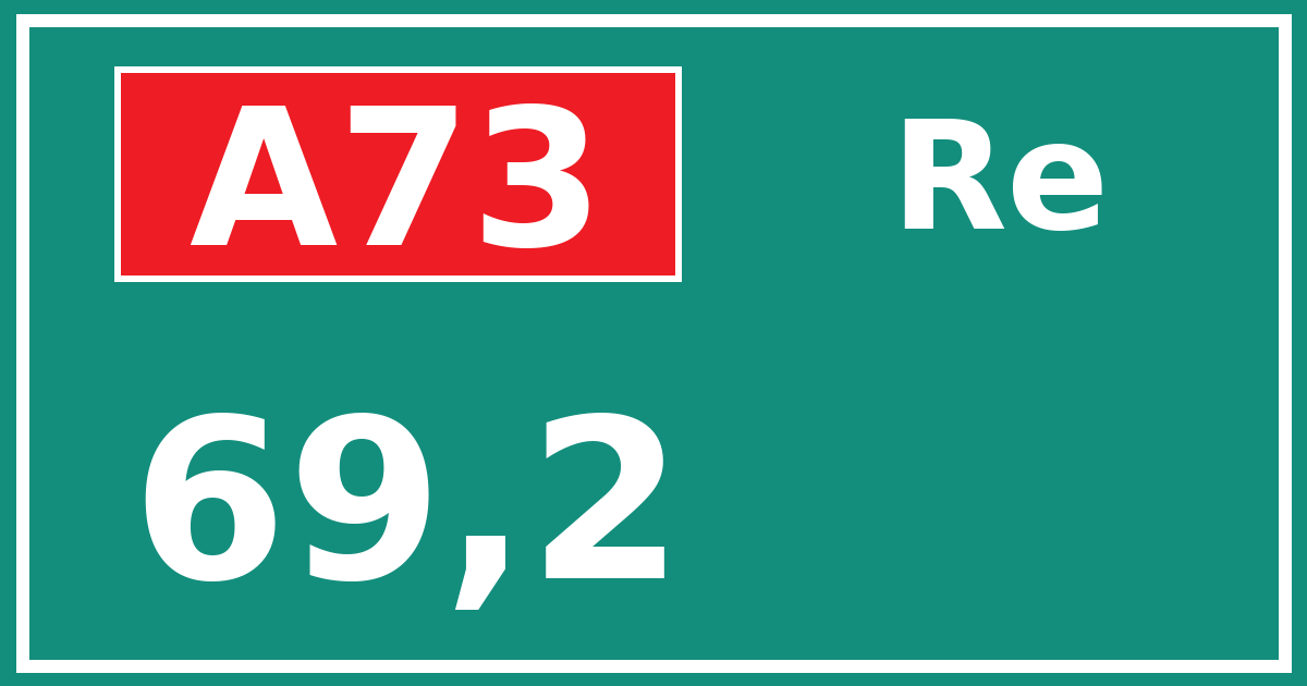 Hectometerbord A73 69,2 zijde Re