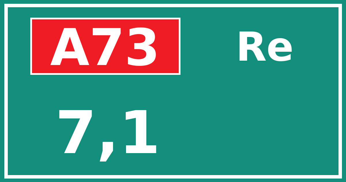 Hectometerbord A73 7,1 zijde Re