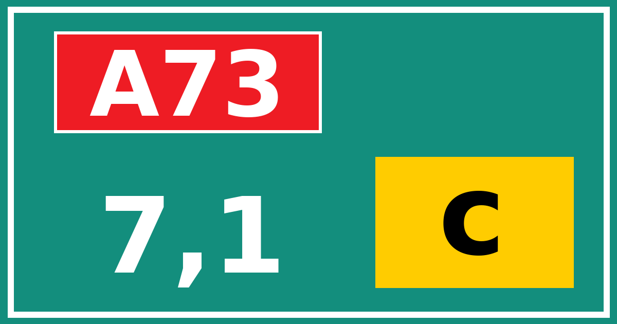 Hectometerbord A73 7,1 letter c