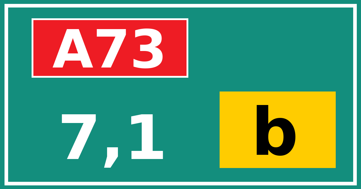 Hectometerbord A73 7,1 letter b
