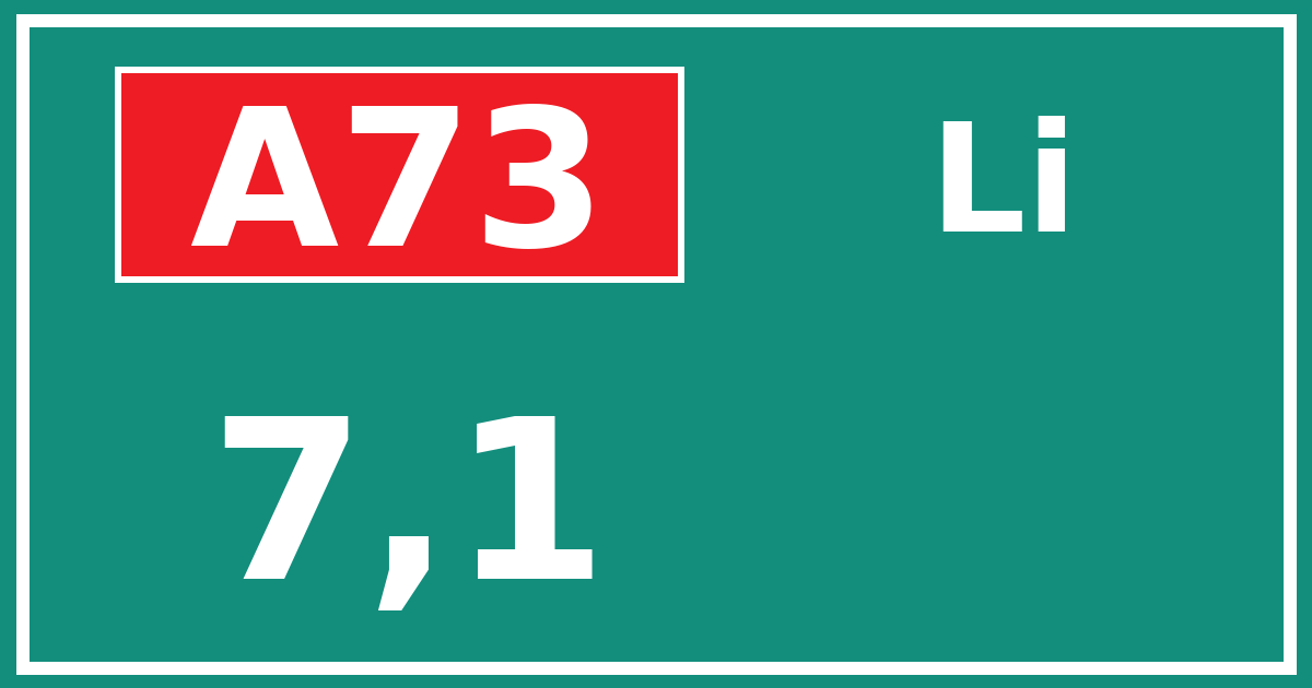 Hectometerbord A73 7,1 zijde Li
