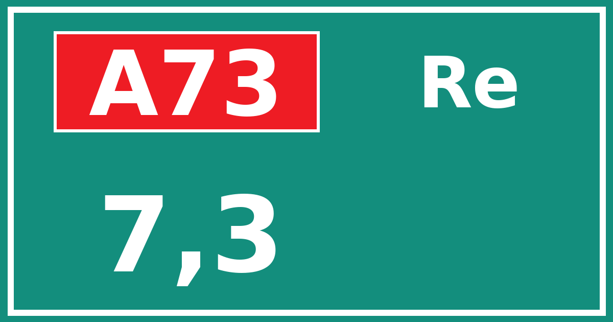 Hectometerbord A73 7,3 zijde Re