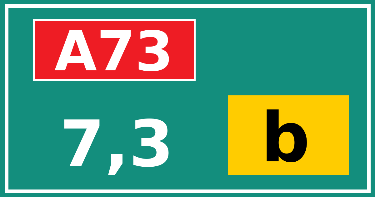 Hectometerbord A73 7,3 letter b