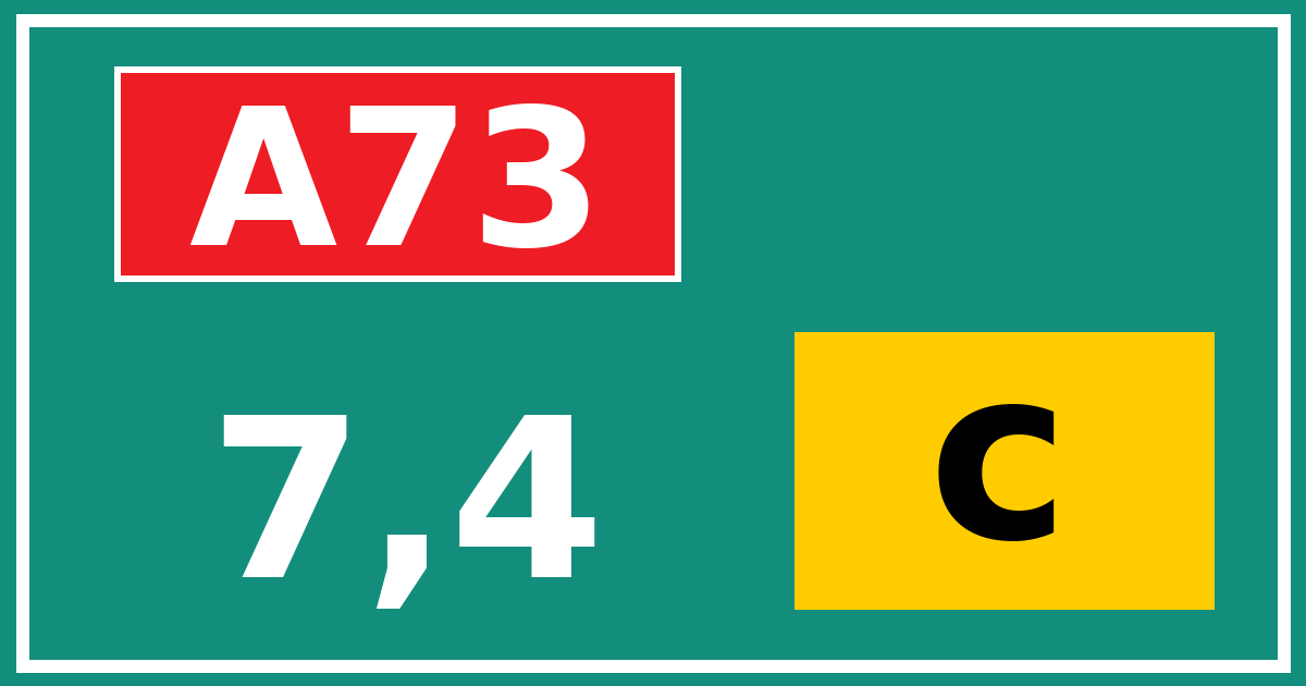 Hectometerbord A73 7,4 letter c